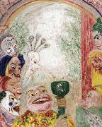 James Ensor The Song of the Wine or Thirsty Masks oil on canvas